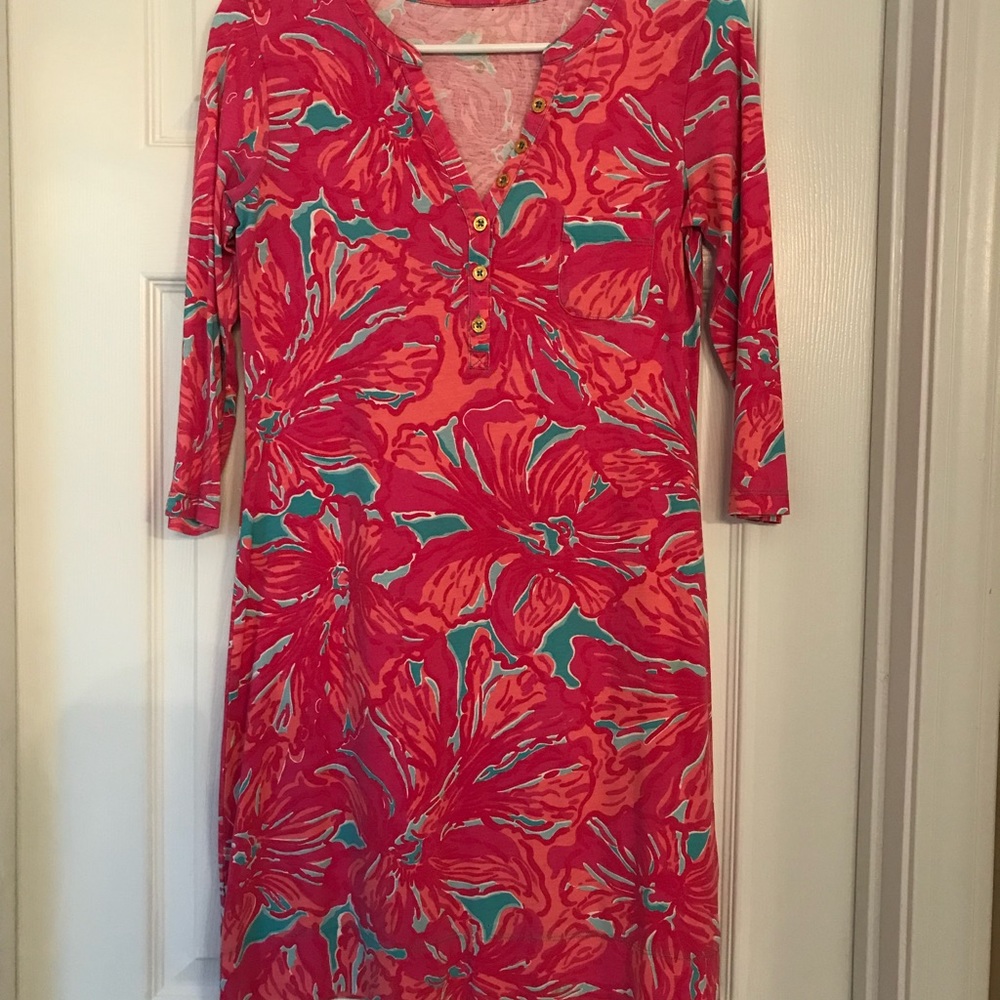 Rare, Vibrant Red, Blue, and Pink Lilly Pulitzer Dress! XS